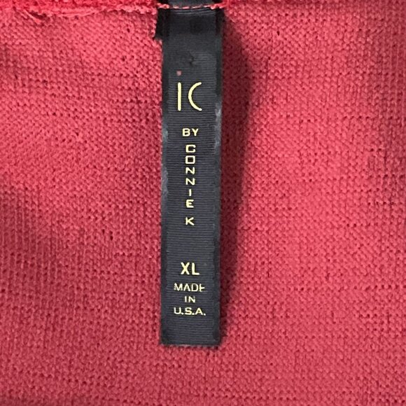 IC by Connie K Blazer Women Sz XL Red Slinky Two Button Jacket Artsy Lagenlook - Picture 8 of 12